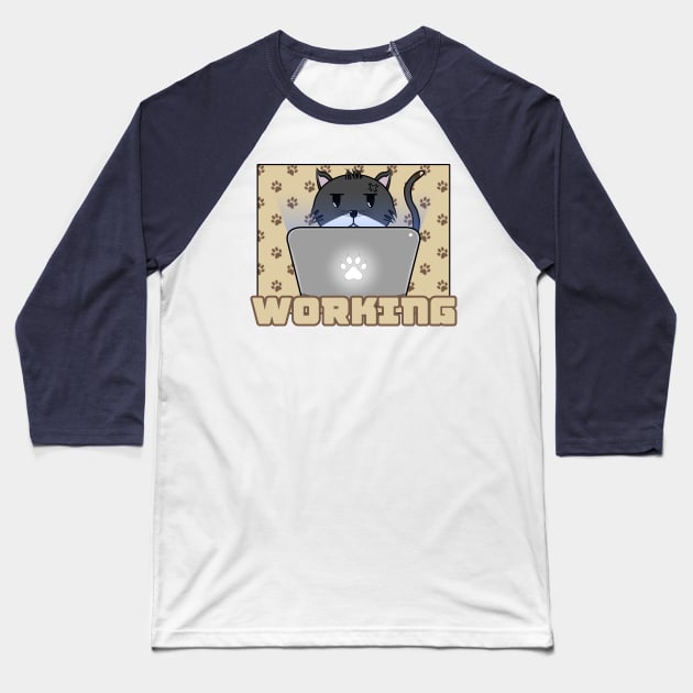 I am W-O-R-K-I-N-G Baseball T-Shirt by thearkhive